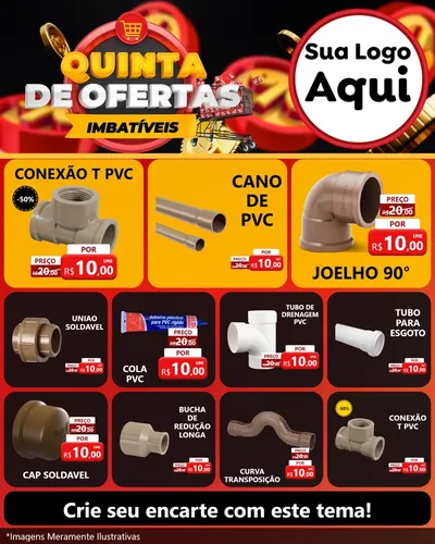 Modelo de Rede Social para Feed Instagram com o tema Quinta de Ofertas Imbatíveis para Tubos e conexões