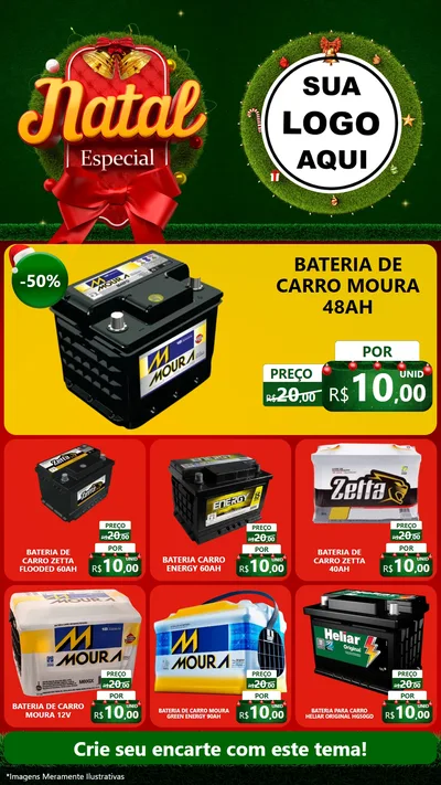 Modelo de Rede Social para Stories com o tema Natal Especial para Baterias Elétricas