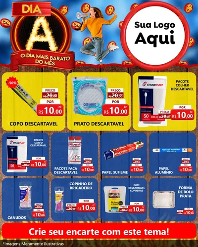 Modelo de Rede Social para Feed Instagram com o tema Dia A - O Dia Mais Barato Do Mês para Embalagens