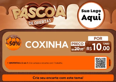 Modelo de Cartaz para Cartaz A4 Horizontal com o tema Páscoa de Ofertas para Salgadaria