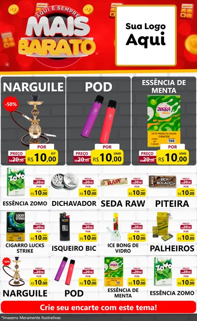 Modelo de Encarte para Encarte Grande com o tema Mais Barato para Tabacaria