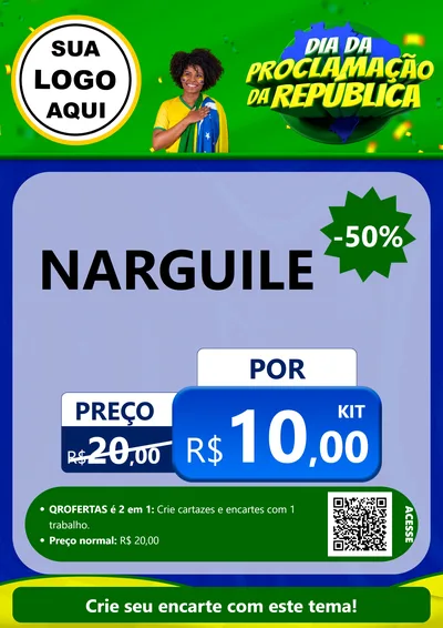 Modelo de Cartaz para Cartaz A4 Vertical com o tema Dia Da Proclamação Da República para Tabacaria