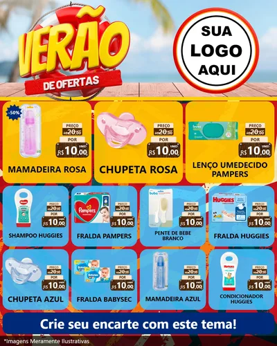 Modelo de Rede Social para Feed Instagram com o tema Verão de Ofertas para Bebês