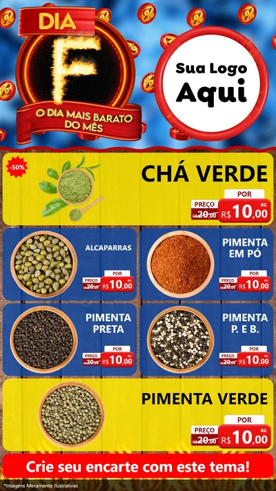 Modelo de TV para TV Vertical com o tema Dia F - O Dia Mais Barato Do Mês para Produtos Naturais