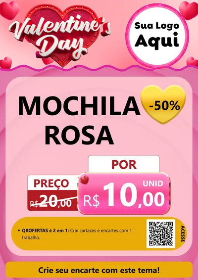 Modelo de Cartaz para Cartaz A4 Vertical com o tema Valentine's Day para Papelaria