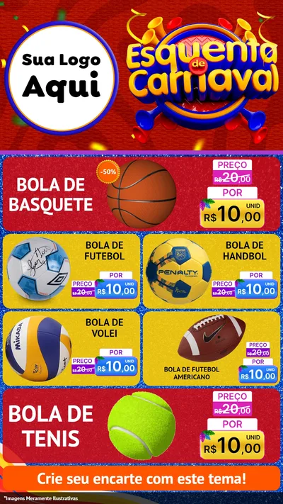 Modelo de TV para TV Vertical com o tema Esquenta de Carnaval para Artigos Esportivos