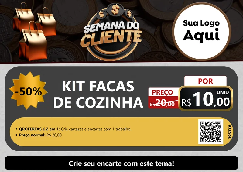 Modelo de Cartaz para Cartaz A4 Horizontal com o tema Semana do Cliente para Utilidades Domésticas