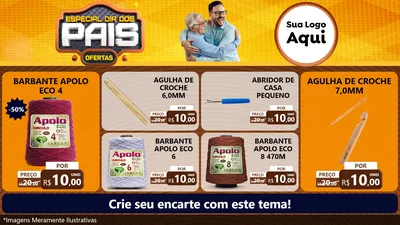 Modelo de TV para TV Horizontal com o tema Especial Dia dos Pais para Armarinho e Aviamentos