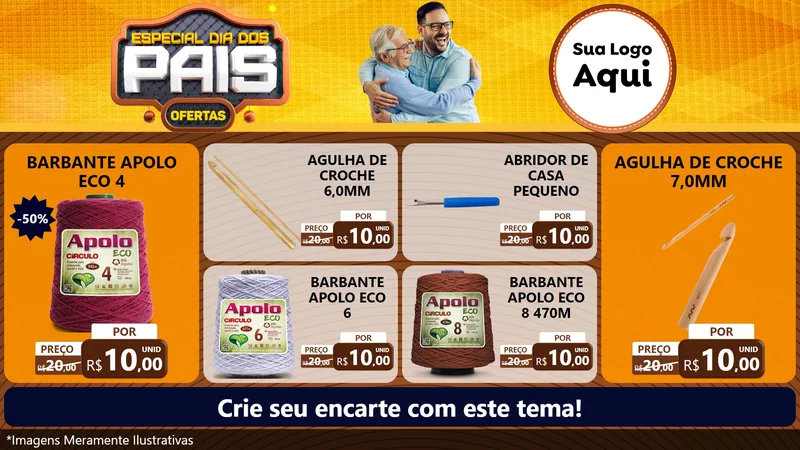 Modelo de TV para TV Horizontal com o tema Especial Dia dos Pais para Armarinho e Aviamentos