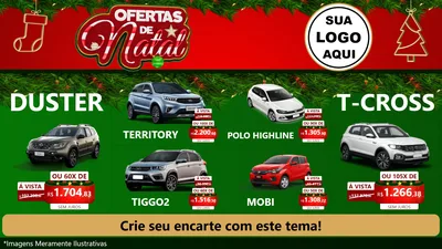 Modelo de TV para TV Horizontal com o tema Ofertas de Natal para Concessionaria de Carros