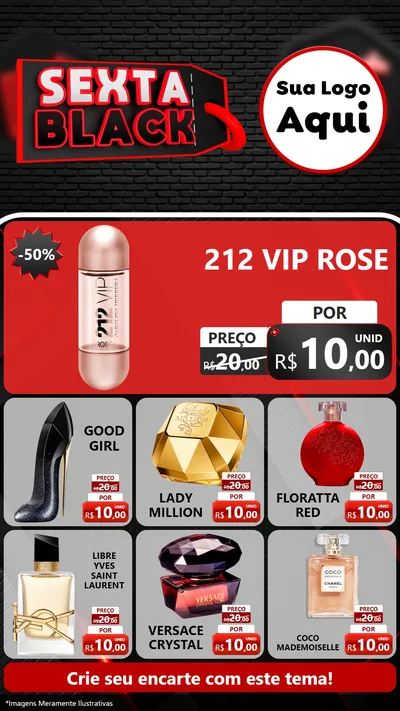 Modelo de Rede Social para Stories com o tema Sexta Black para Perfumes