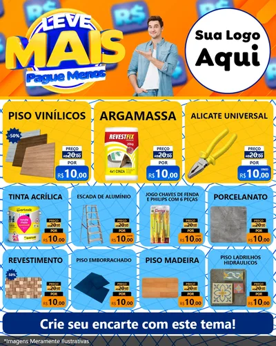 Modelo de Rede Social para Feed Instagram com o tema Leve Mais, Pague Menos para Material para Construção