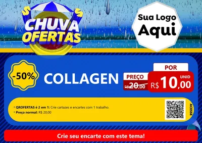 Modelo de Cartaz para Cartaz A4 Horizontal com o tema Chuva de Ofertas para Suplementos alimentares