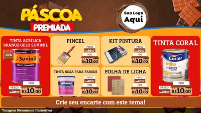 Modelo de TV para TV Horizontal com o tema Páscoa Premiada para Tintas e Ferramentas