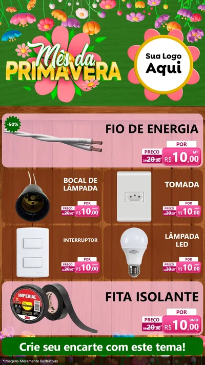 Modelo de TV para TV Vertical com o tema Mês da Primavera para Materiais Elétricos
