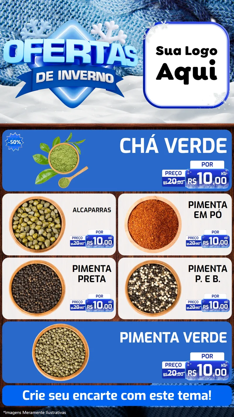 Modelo de TV para TV Vertical com o tema Ofertas de Inverno para Produtos Naturais