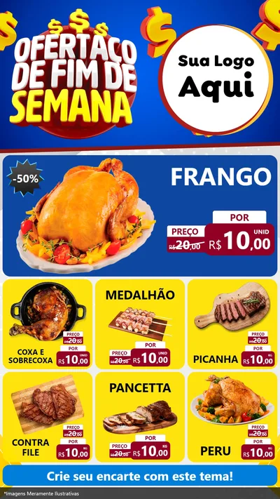 Modelo de Rede Social para Stories com o tema Ofertaço de Fim de Semana para Assados