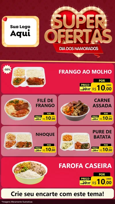 Modelo de TV para TV Vertical com o tema Dia dos Namorados para Restaurante