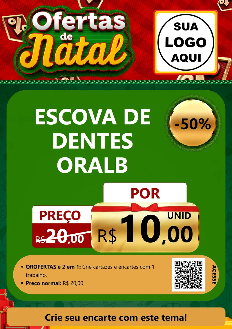 Modelo de Cartaz para Cartaz A4 Vertical com o tema Ofertas de Natal para Higiene Pessoal
