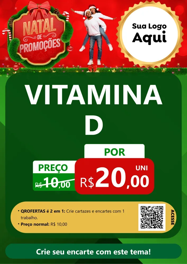Modelo de Cartaz para Cartaz A4 Vertical com o tema Natal de Promoções para Farmácia