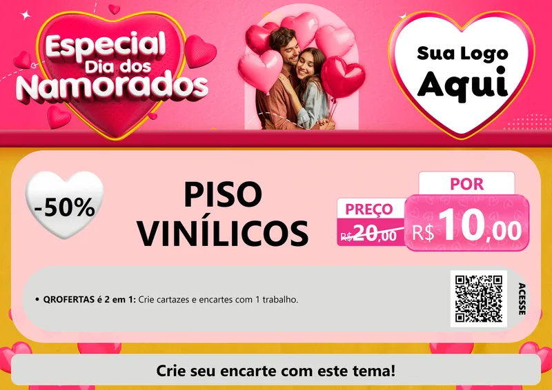 Modelo de Cartaz para Cartaz A4 Horizontal com o tema Especial Dia dos Namorados para Material para Construção