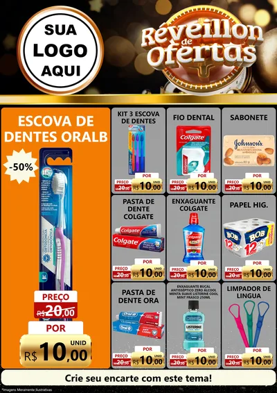 Modelo de Encarte para Encarte A4 Vertical com o tema Réveillon de Ofertas para Higiene Pessoal