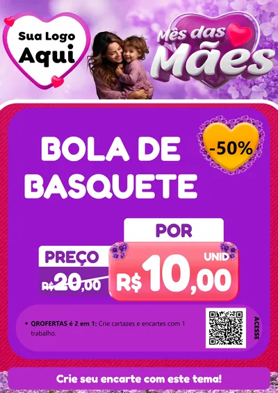 Modelo de Cartaz para Cartaz A4 Vertical com o tema Mês das Mães para Artigos Esportivos