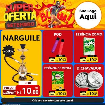 Modelo de Rede Social para Feed Facebook com o tema Super Oferta Setembro para Tabacaria