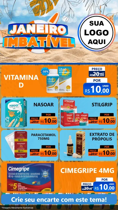 Modelo de TV para TV Vertical com o tema Janeiro Imbatível para Farmácia