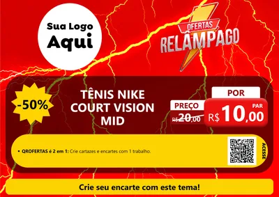 Modelo de Cartaz para Cartaz A4 Horizontal com o tema Ofertas Relâmpago para Calçados