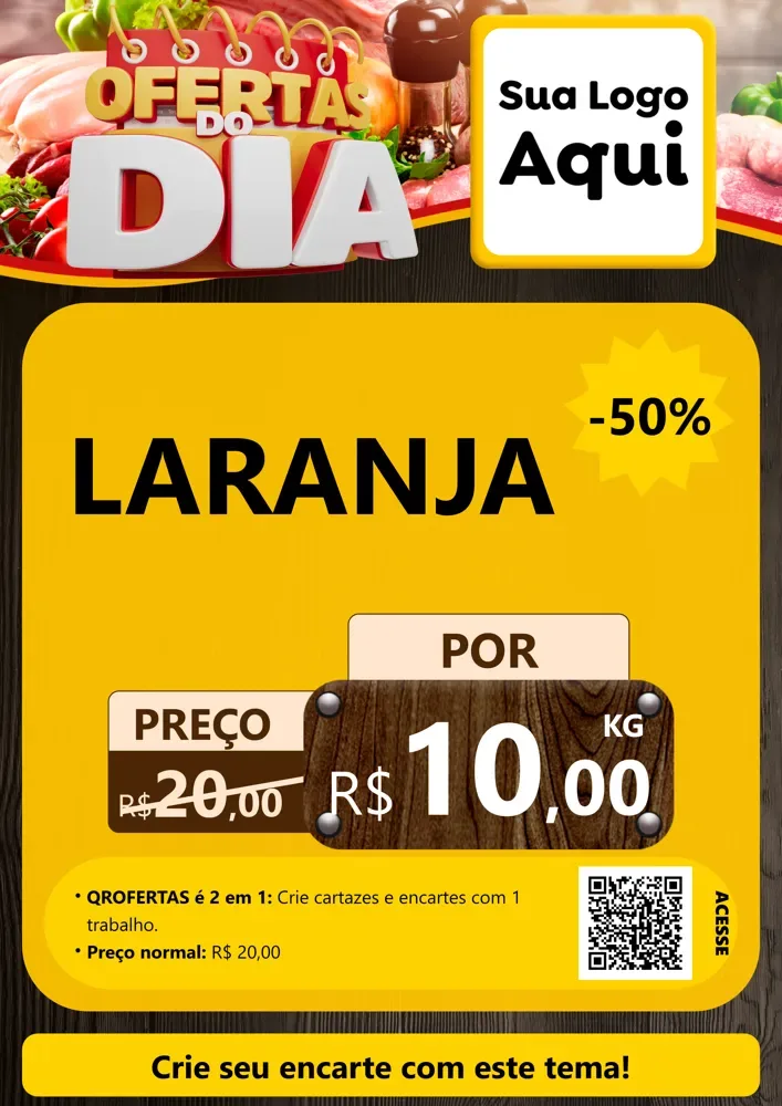 Modelo de Cartaz para Cartaz A4 Vertical com o tema Ofertas do Dia para Hortifrúti