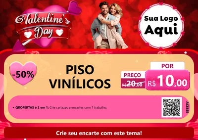 Modelo de Cartaz para Cartaz A4 Horizontal com o tema Valentine's Day para Material para Construção