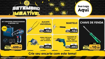 Modelo de TV para TV Horizontal com o tema Setembro Imbatível para Maquinas e Ferramentas