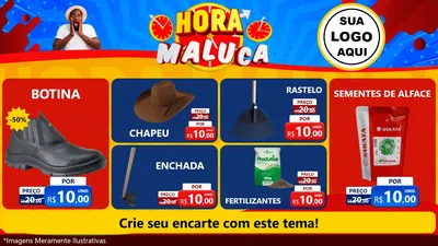 Modelo de TV para TV Horizontal com o tema Hora Maluca para Agropecuária