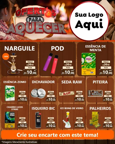 Modelo de Rede Social para Feed Instagram com o tema Ofertas Para Aquecer para Tabacaria