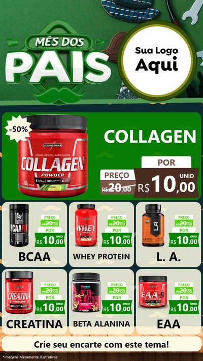 Modelo de Rede Social para Stories com o tema Mês dos Pais para Suplementos alimentares