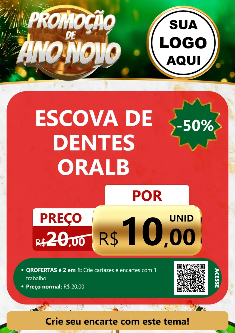 Modelo de Cartaz para Cartaz A4 Vertical com o tema Promoção de Ano Novo para Higiene Pessoal