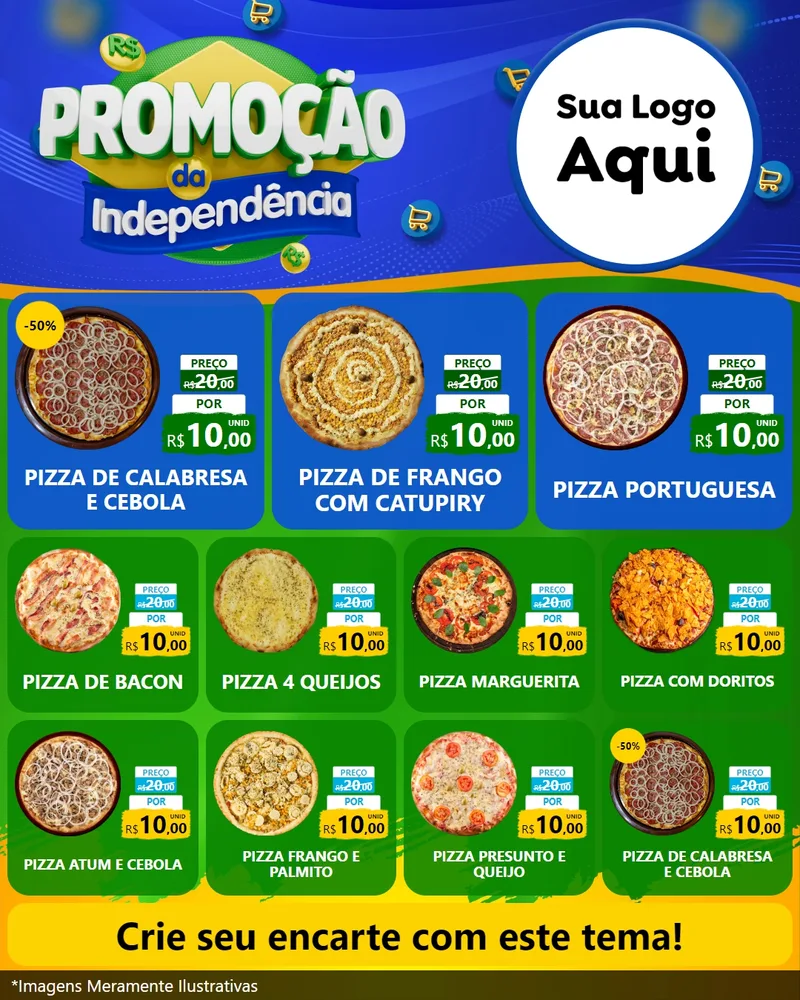 Modelo de Rede Social para Feed Instagram com o tema Promoção da Independência para Pizzaria