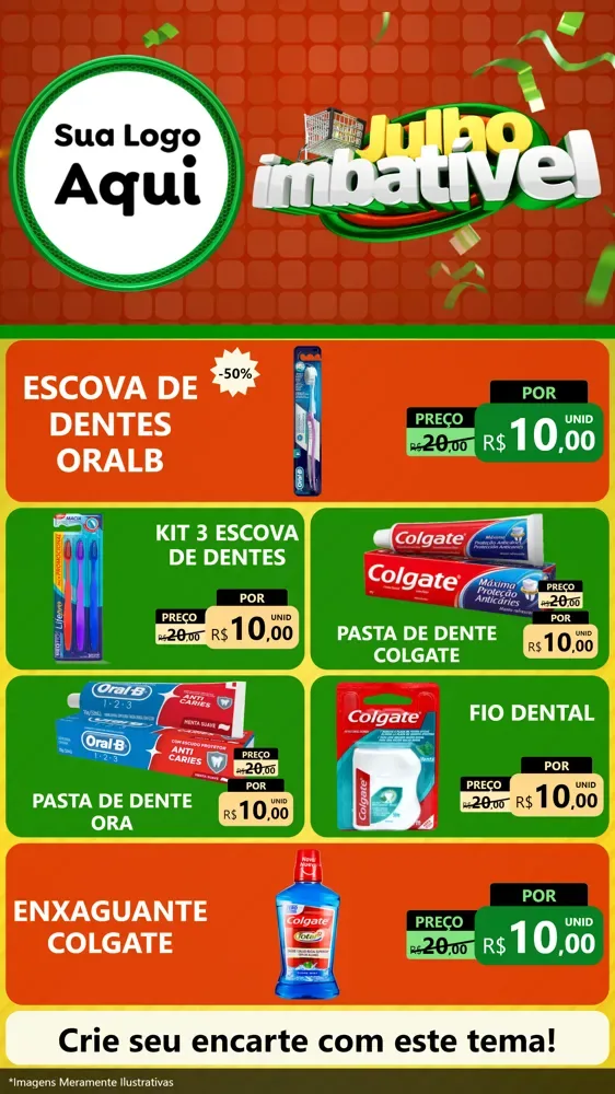 Modelo de TV para TV Vertical com o tema Julho Imbatível para Higiene Pessoal