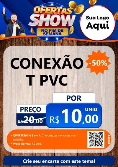 Modelo de Cartaz para Cartaz A4 Vertical com o tema Ofertas Show No Fim De Semana para Tubos e conexões