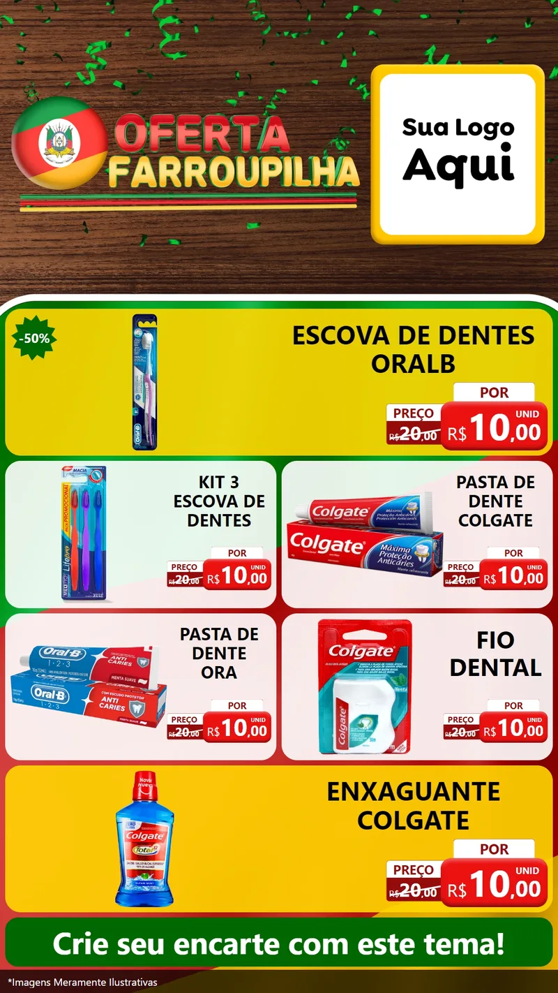 Modelo de TV para TV Vertical com o tema Oferta Farroupilha para Higiene Pessoal