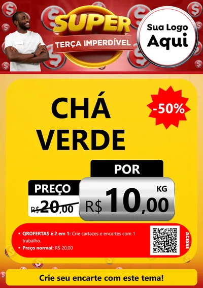 Modelo de Cartaz para Cartaz A4 Vertical com o tema Super Terça Imperdível para Produtos Naturais