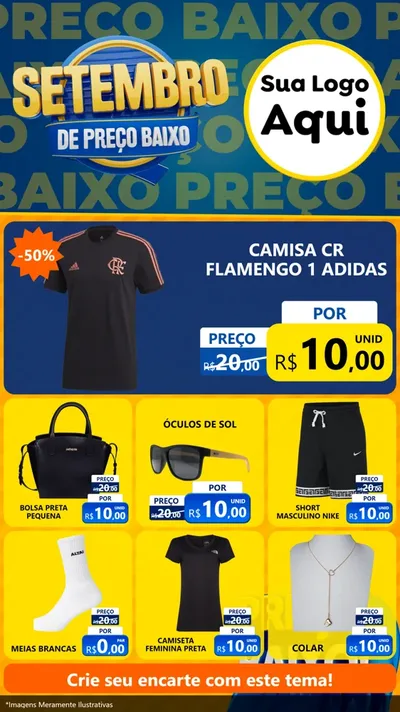 Modelo de Rede Social para Stories com o tema Setembro De Preço Baixo para Roupas e acessórios