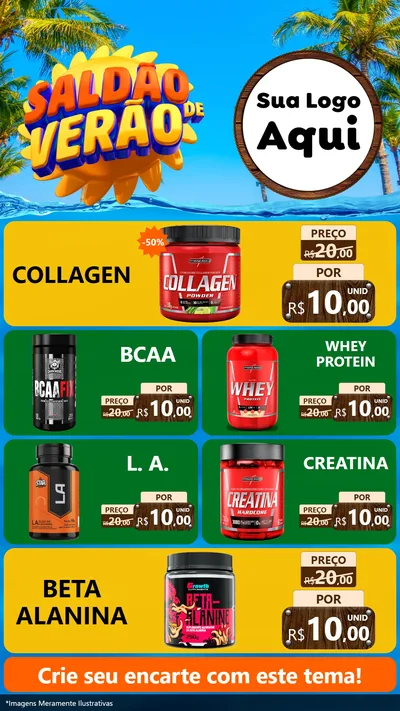 Modelo de TV para TV Vertical com o tema Saldão de Verão para Suplementos alimentares