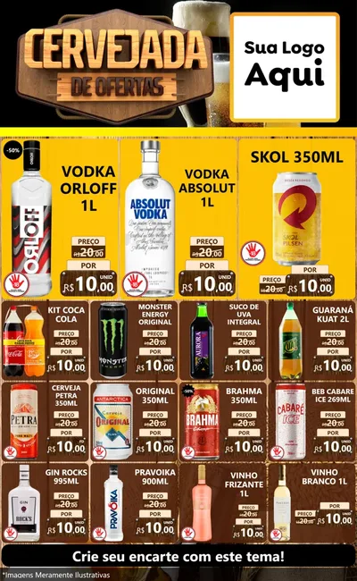 Modelo de Encarte para Encarte Grande com o tema Cervejada de Ofertas para Distribuidora de bebidas