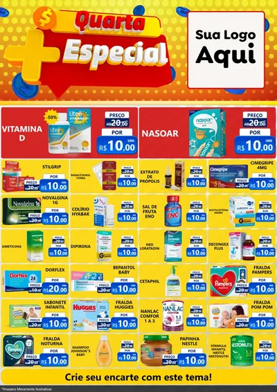 Modelo de Encarte para Encarte A4 Vertical com o tema Quarta Mais Especial para Farmácia