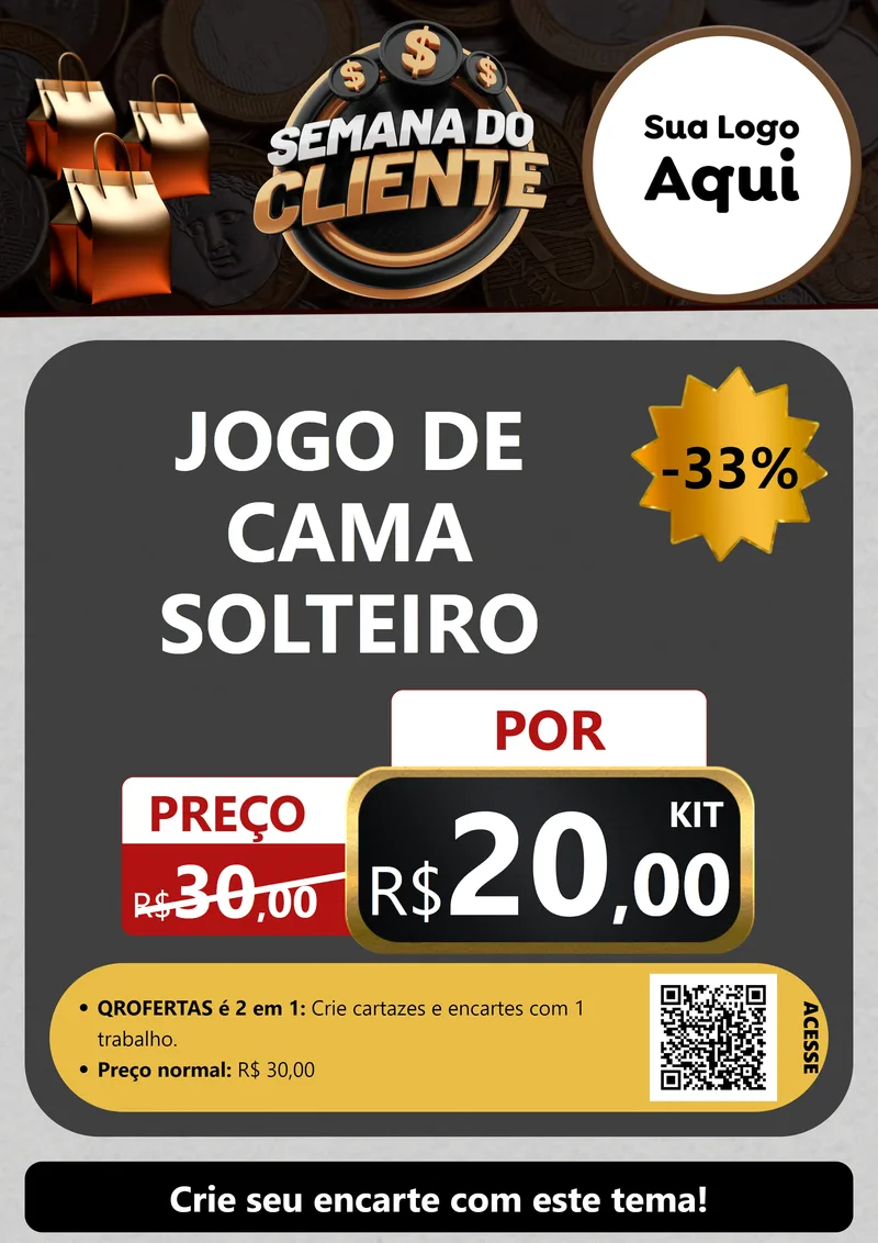 Modelo de Cartaz para Cartaz A4 Vertical com o tema Semana do Cliente para Cama, Mesa e Banho