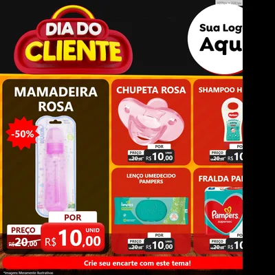 Modelo de Rede Social para Feed Facebook com o tema Dia do Cliente para Bebês