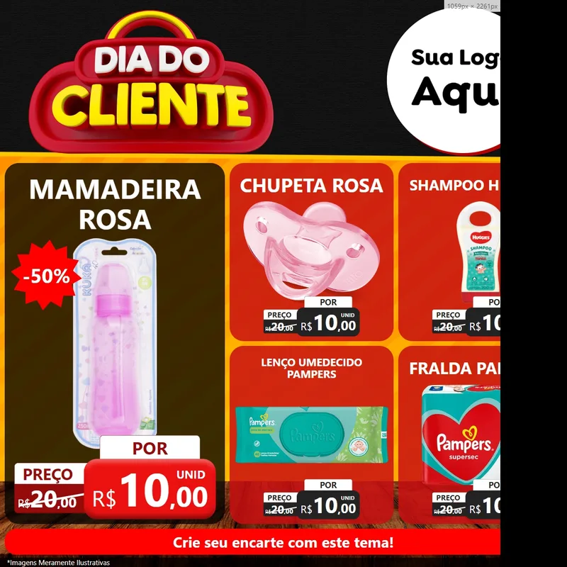 Modelo de Rede Social para Feed Facebook com o tema Dia do Cliente para Bebês