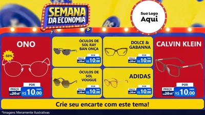 Modelo de TV para TV Horizontal com o tema Semana da Economia para Óticas